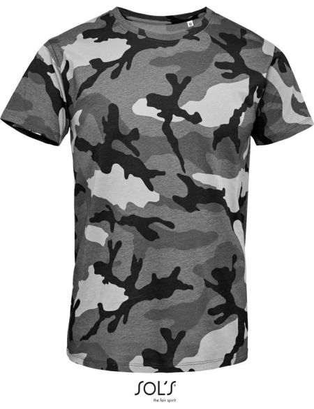 Tričko pánské Sols Camo Men grey camo