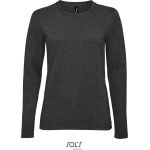 Tričko dámské s dlouhým rukávem Sols Imperial LSL Women charcoal melange