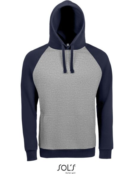 Mikina unisex Sols Seattle charcoal melange/black