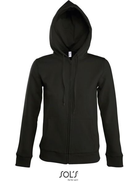 Damen-Sweatshirt mit gefütterter Kapuze Sols Seven Women schwarz