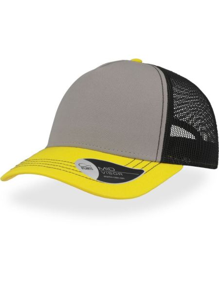 Kšiltovka síťovaná Atlantis Rapper Canvas white/yellow/dark grey