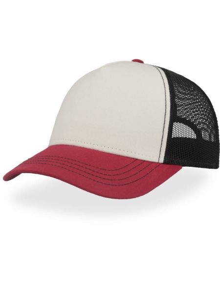 Kšiltovka trucker Atlantis Rapper Canvas-S white/burgundy/black