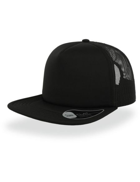 Kšiltovka síťovaná s plochým kšiltem Atlantis Snap 90s white/black