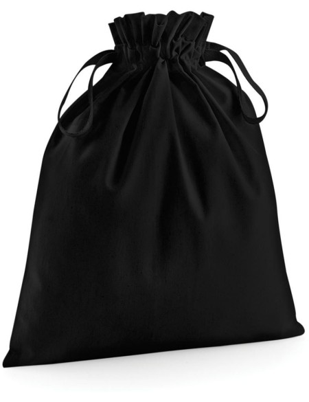 Organic cotton bag with drawstring Westford Mill W118 black size XS