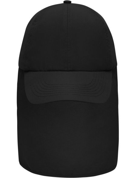 Cap with neck protection Myrtle Beach MB6243 black