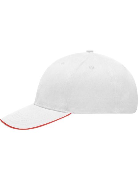 Myrtle Beach slightly sanded sandwich cap MB6541 white/red