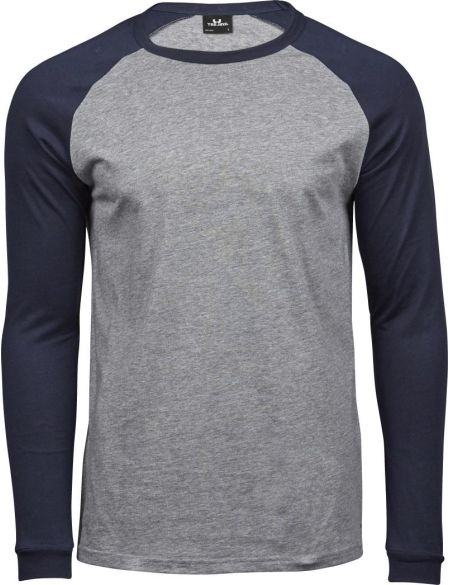 Tričko pánské baseballové s dlouhým rukávem Tee Jays 5072 white/black