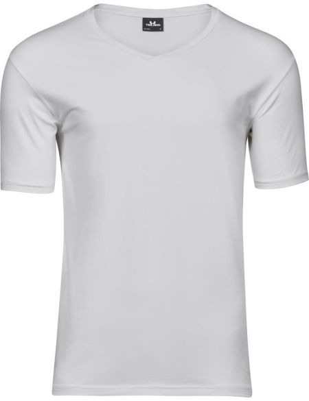 Tričko pánské elastické s výstřihem do V Tee Jays 401 white