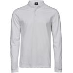 Polo shirt men's elastic piqué with long sleeves Tee Jays 1406 white