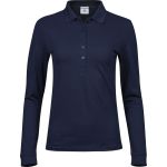 Polokošile dámská luxusní elastická piqué s dlouhým rukávem Tee Jays 146 navy