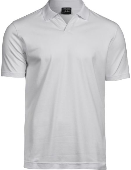 Polo shirt men's luxury elastic pique Tee Jays 1404 white