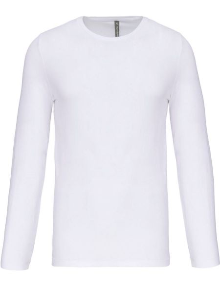Tričko pánské elastické s dlouhým rukávem Kariban K3016 white