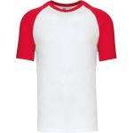 Tričko baseballové Kariban K330 white/red