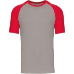 Tričko baseballové Kariban K330 light grey/red
