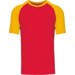 Tričko baseballové Kariban K330 red/yellow