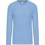 Tričko pánské s výstřihem do V a dlouhým rukávem Kariban K358 sky blue
