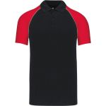 Polokošile pánská baseballové piqué Kariban K226 black/light grey/red