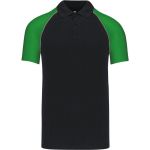 Polokošile pánská baseballové piqué Kariban K226 black/light grey/green