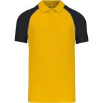 Poloshirt Herren Baseball-Piqué Kariban K226 gelb/hellgrau/schwarz