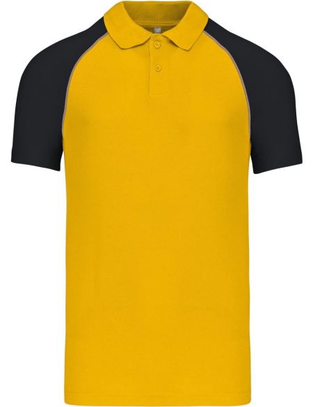 Polokošile pánská baseballové piqué Kariban K226 white/light grey/royal blue