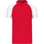Polokošile pánská baseballové piqué Kariban K226 red/light grey/white