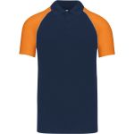 Polokošile pánská baseballové piqué Kariban K226 navy/light grey/orange