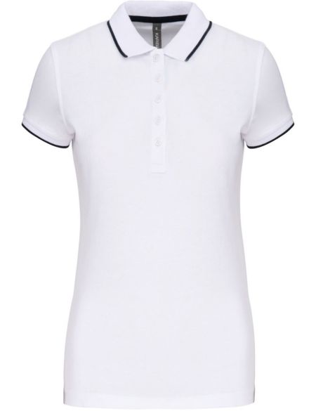 Polokošile dámská kontrastní piqué Kariban K252 white/navy/white