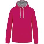 Mikina kontrastní s kapucí Kariban K446 fuchsia/fine grey