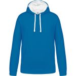 Mikina kontrastní s kapucí Kariban K446 tropical blue/white