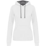 Mikina dámská s kontrastní kapucí Kariban K465 white/fine grey