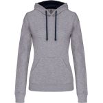 Mikina dámská s kontrastní kapucí Kariban K465 oxford grey/navy