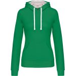Mikina dámská s kontrastní kapucí Kariban K465 light kelly green/white