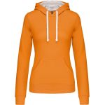 Mikina dámská s kontrastní kapucí Kariban K465 orange/white