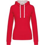 Mikina dámská s kontrastní kapucí Kariban K465 red/white