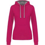 Mikina dámská s kontrastní kapucí Kariban K465 fuchsia/fine grey
