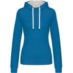 Mikina dámská s kontrastní kapucí Kariban K465 tropical blue/white