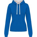 Mikina dámská s kontrastní kapucí Kariban K465 light royal blue/white