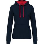 Mikina dámská s kontrastní kapucí Kariban K465 navy/red
