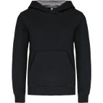 Mikina dětská kontrastní s kapucí Kariban K453 black/fine grey