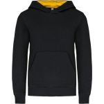 Mikina dětská kontrastní s kapucí Kariban K453 black/yellow