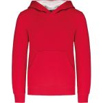 Mikina dětská kontrastní s kapucí Kariban K453 red/white