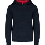 Mikina dětská kontrastní s kapucí Kariban K453 navy/red
