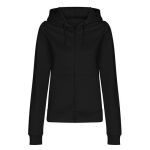 Women's hooded sweatshirt Just Hoods Women's College Zoodie AWJH0050F deep black