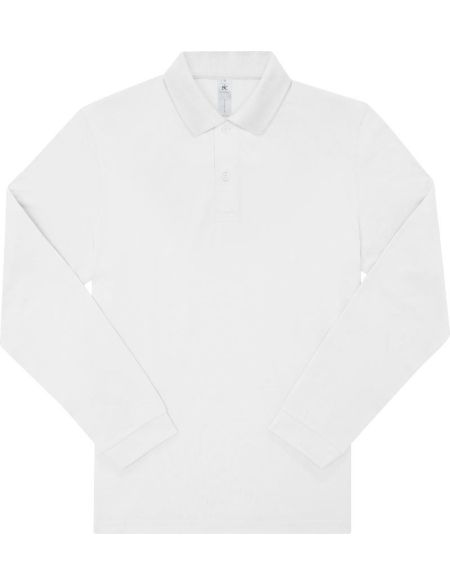 Piqué polo shirt with long sleeves My Polo 180 LSL white