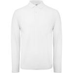 Men's pique polo shirt with long sleeves ID.001 LSL white