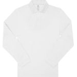 My Polo 210 LSL white heavy cotton pique polo shirt with long sleeves