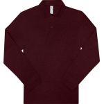 Polokošile piqué s dlouhým rukávem z těžké bavlny My Polo 210 LSL heather burgundy