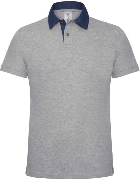 Polokošile pánská Piqué Medium Fit DNM Forward men denim/heather grey