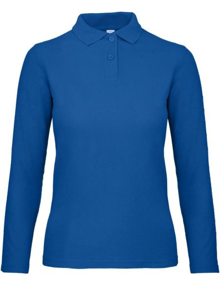 Polokošile dámská piqué s dlouhým rukávem ID.001_LSL_women white