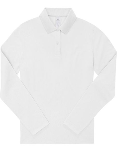 Polokošile dámská piqué s dlouhým rukávem z těžké bavlny My Polo 210 LSL women white